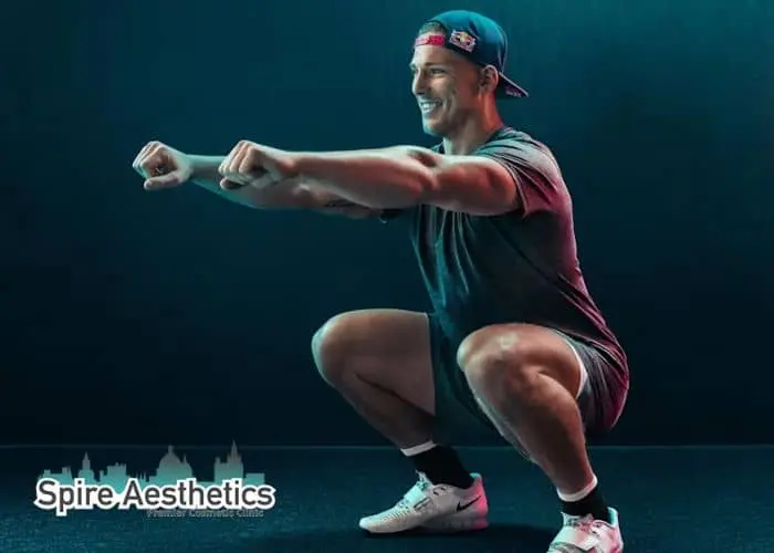 Image of man build leg muscle Newark through exercise